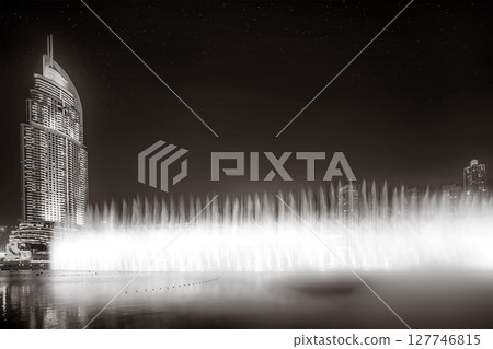 The dancing fountain of Dubai 127746815