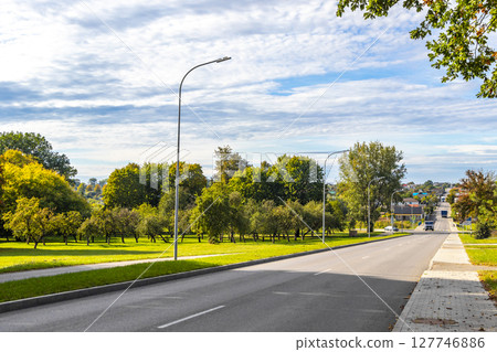 Mir Belarus Colorful Village Streets with Wooden Huts Cabins Houses 127746886