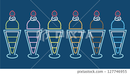 Simple parfait illustration set 127746955