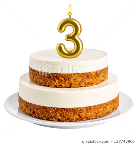 Birthday cake with number separated from background Birthday cake with number separated from background 127746966