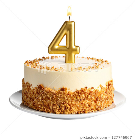 Birthday cake with number separated from background Birthday cake with number separated from background 127746967
