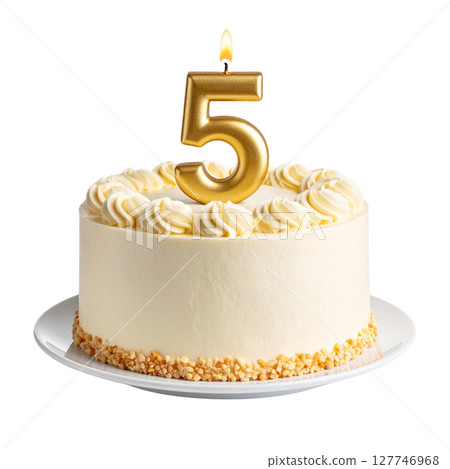 Birthday cake with number separated from background Birthday cake with number separated from background 127746968