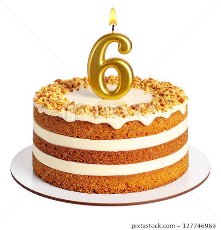 Birthday cake with number separated from background Birthday cake with number separated from background 127746969