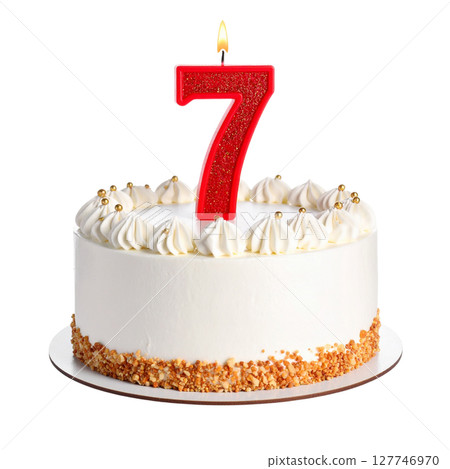 Birthday cake with number separated from background 127746970