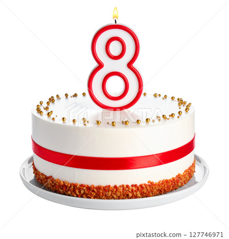 Birthday cake with number separated from background Birthday cake with number separated from background 127746971