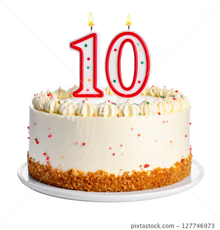 Birthday cake with number separated from background Birthday cake with number separated from background 127746973