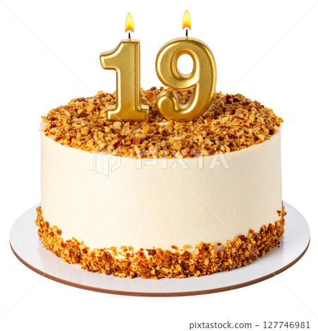 Birthday cake with number separated from background 127746981