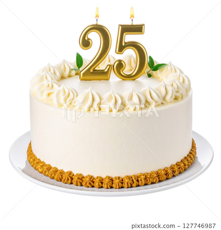 Birthday cake with number separated from background 127746987