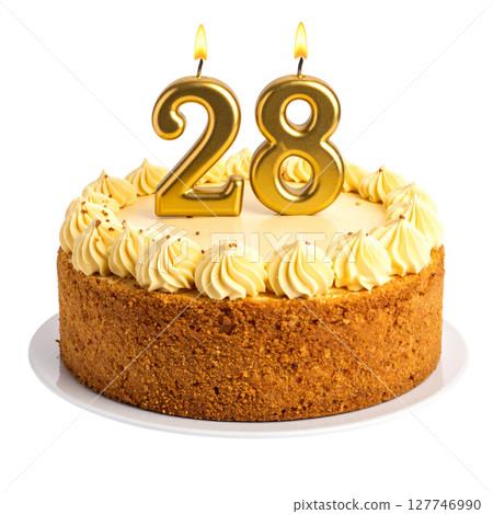Birthday cake with number separated from background Birthday cake with number separated from background 127746990
