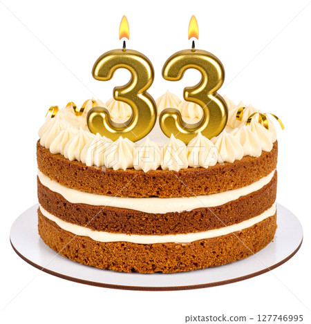 Birthday cake with number separated from background Birthday cake with number separated from background 127746995