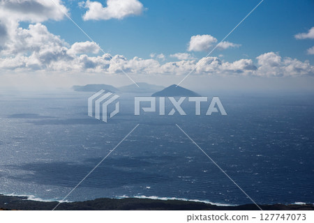 Izu Islands as seen from the Miharayama hiking trail 127747073