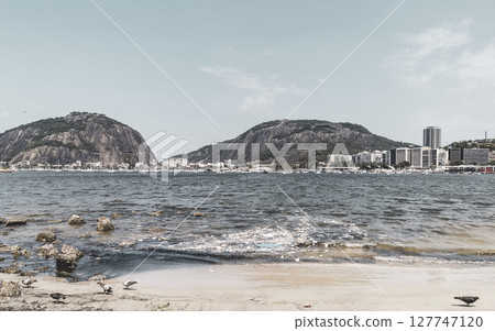 Botafogo Beach Flamengo Urca cityscape panorama Rio de Janeiro Brazil. 127747120