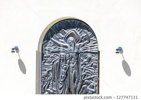 Barbara church cathedral Christian art and ornaments in Fliess Austria. 127747131