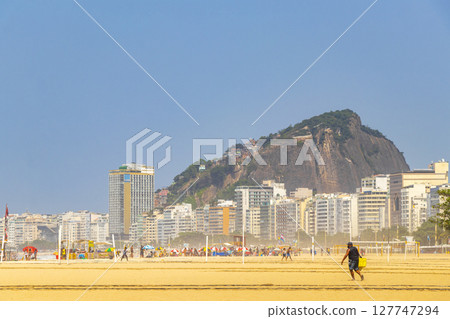 Copacabana Beach Tropical Paradise and City Skyline Rio de Janeiro Brazil. 127747294