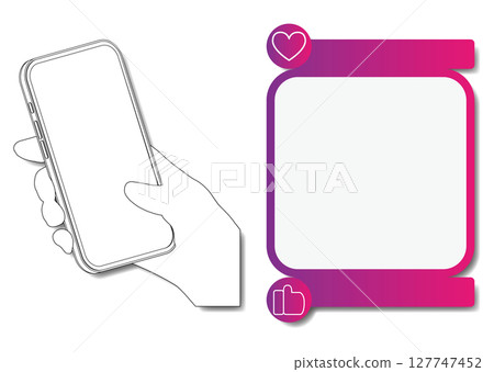 智慧型手機和SNS螢幕 127747452