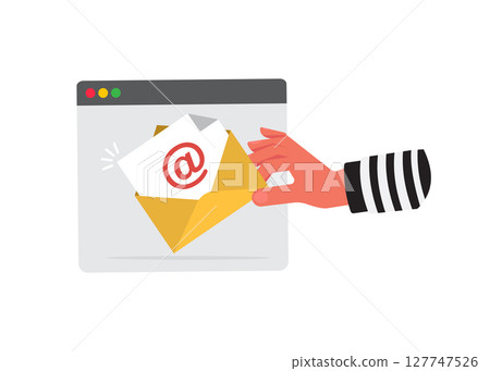 Hacker and Cyber criminals phishing stealing private email. Hacker and Cyber criminals phishing stealing private email. 127747526