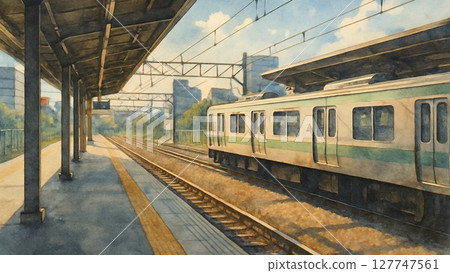 Scenery of an unmanned station on a summer afternoon Scenery of an unmanned station on a summer afternoon 127747561