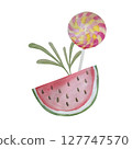 fruit and sweet candy watercolor 127747570