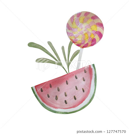 fruit and sweet candy watercolor fruit and sweet candy watercolor 127747570