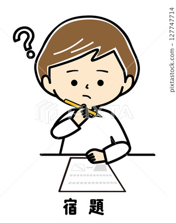 Girl printing out her homework Girl printing out her homework 127747714