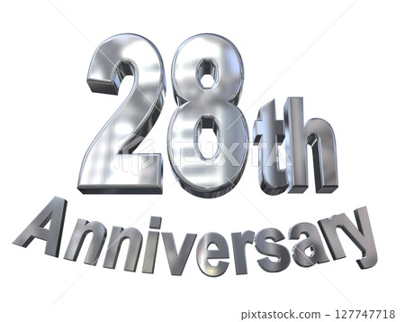 3DCG text "28th Anniversary/28th Anniversary Mark Sparkle" 127747718