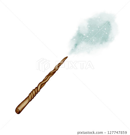Magic Wand with Sparkling Spell Effect 127747859