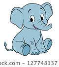 Cute elephant sitting pose 127748137