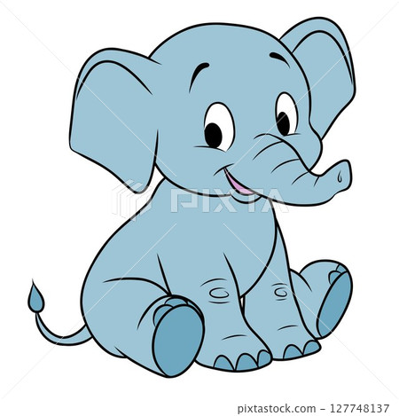 Cute elephant sitting pose Cute elephant sitting pose 127748137