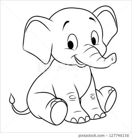 Cute baby elephant coloring page Cute baby elephant coloring page 127748138