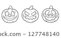 Halloween pumpkin outline coloring set 127748140