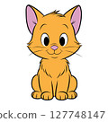 Cute cat sitting pose in front 127748147