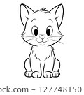 Cute cat coloring page 127748150