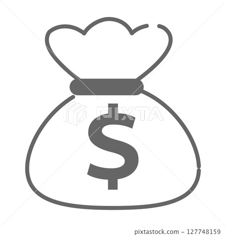 Illustration icon of a money bag with a dollar sign Illustration icon of a money bag with a dollar sign 127748159