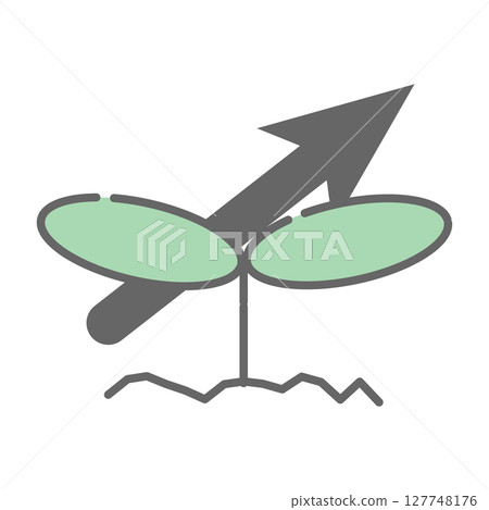 Up arrow and sprout growing icon Up arrow and sprout growing icon 127748176