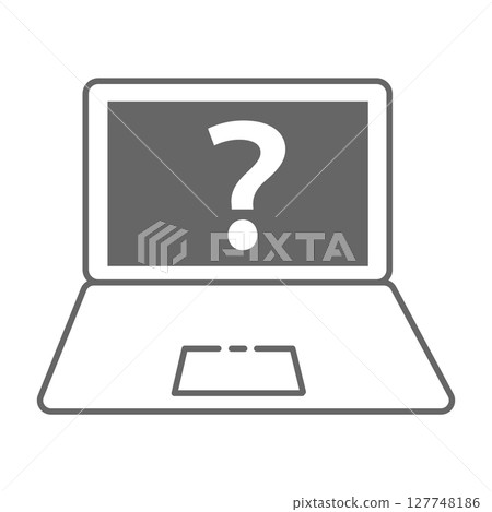 筆記型電腦螢幕上的問號圖標 筆記型電腦螢幕上的問號圖標 127748186