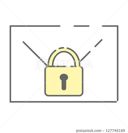 Security mail icon illustration with padlock 127748189