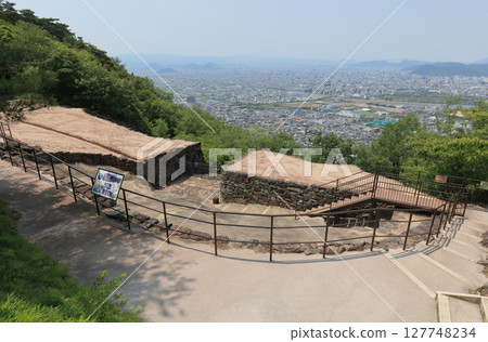 朝鮮式古山城「屋島城」的城門和高松市 朝鮮式古山城「屋島城」的城門和高松市 127748234