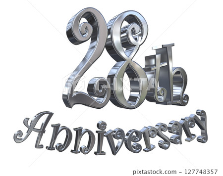3DCG text "28th Anniversary/28th Anniversary Mark Sparkle" 127748357