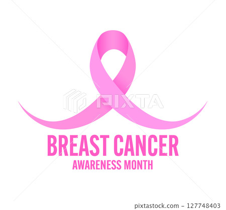 Pink ribbon design with curve 127748403