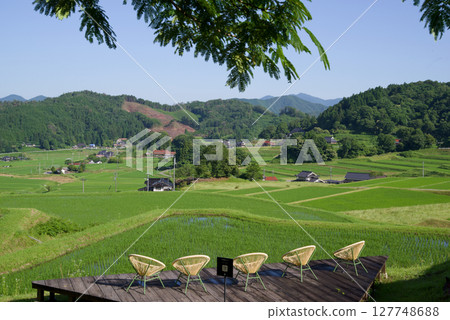 Connecting the Rice Terrace Heritage: Hiwa Mikawauchi Rice Terraces: A refreshing morning 127748688