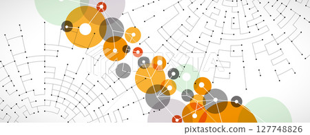 Abstract circuit board technology concept circular background Abstract circuit board technology concept circular background 127748826
