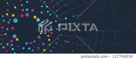 Abstract circuit board technology concept circular background 127748830