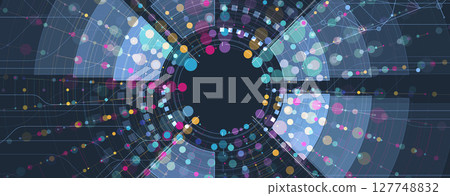 Abstract circuit board technology concept circular background Abstract circuit board technology concept circular background 127748832
