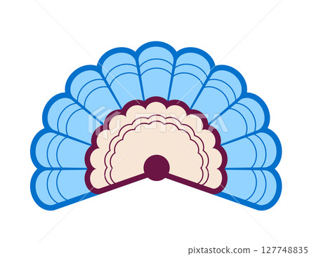 Flamenco fan - colorful flat design style object 127748835