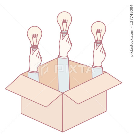 Innovative and Creative Ideas Can Emerge from a Box of Imagination and Design Thinking 127749094