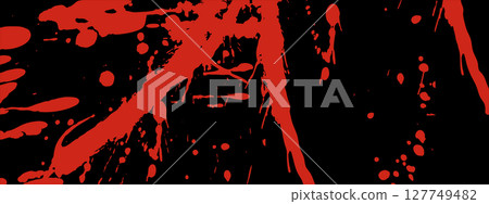 Abstract blood drip texture. Red splashes, smudges, and spray stains for thriller or mystery themes. 127749482