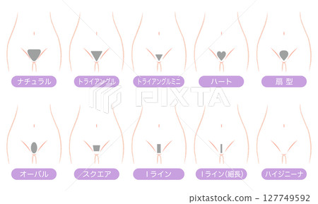 Women's pubic hair design hair removal 127749592