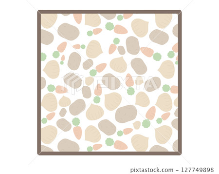Curried vegetables square frame Curried vegetables square frame 127749898