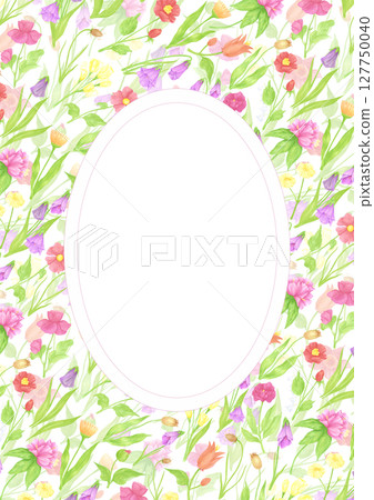 Hand drawn watercolor wildflowers and leaves postcard wreath frame border. Flower of the field isolated on white background. Can be used for postcard, invitation, scrapbook and other printed products. Hand drawn watercolor wildflowers and leaves postcard wreath frame border. Flower of the field isolated on white background. Can be used for postcard, invitation, scrapbook and other printed products. 127750040