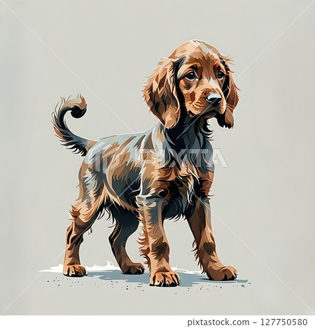 Irish Setter puppy loves to move 127750580